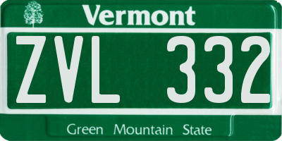 VT license plate ZVL332