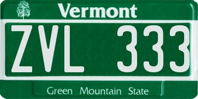 VT license plate ZVL333