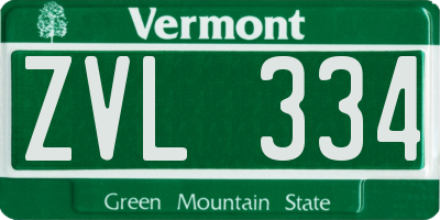 VT license plate ZVL334