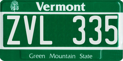 VT license plate ZVL335