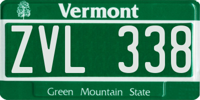 VT license plate ZVL338
