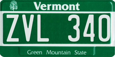 VT license plate ZVL340