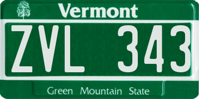 VT license plate ZVL343