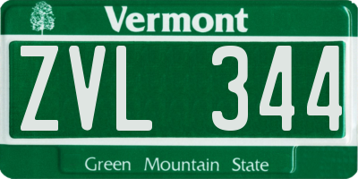VT license plate ZVL344