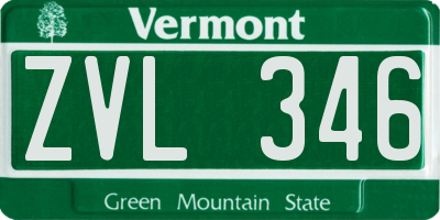 VT license plate ZVL346