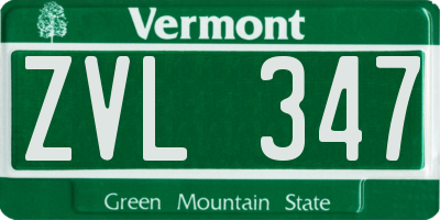 VT license plate ZVL347
