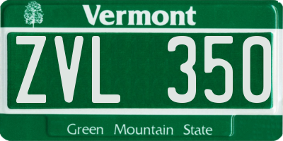 VT license plate ZVL350