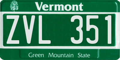 VT license plate ZVL351