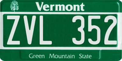 VT license plate ZVL352