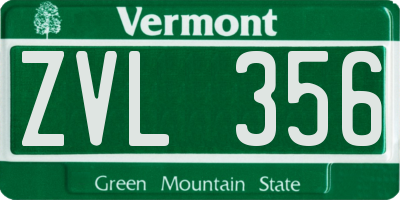 VT license plate ZVL356