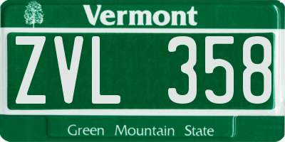 VT license plate ZVL358