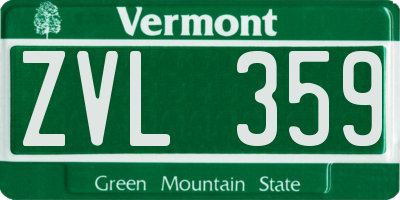 VT license plate ZVL359