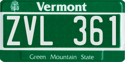VT license plate ZVL361