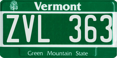 VT license plate ZVL363