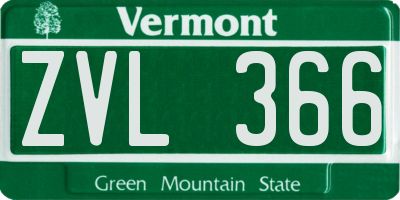 VT license plate ZVL366