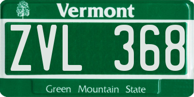 VT license plate ZVL368