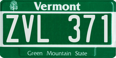 VT license plate ZVL371