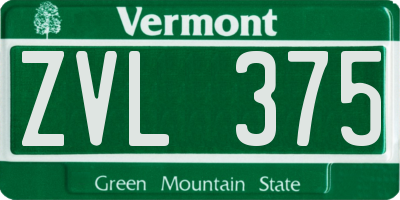VT license plate ZVL375