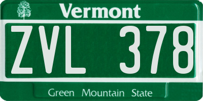 VT license plate ZVL378