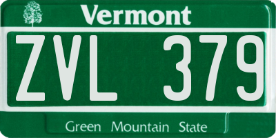 VT license plate ZVL379
