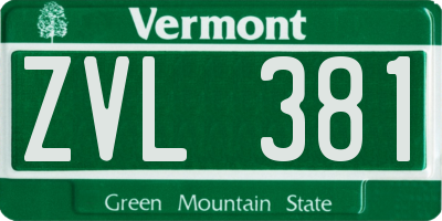 VT license plate ZVL381
