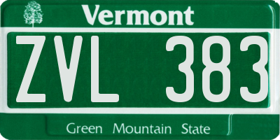 VT license plate ZVL383