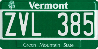 VT license plate ZVL385