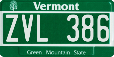 VT license plate ZVL386