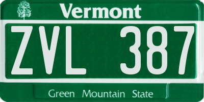VT license plate ZVL387