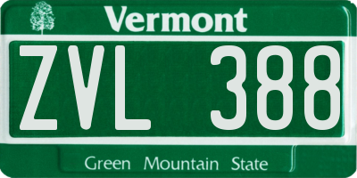 VT license plate ZVL388
