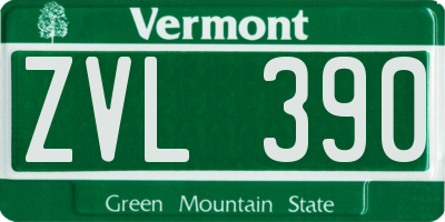 VT license plate ZVL390