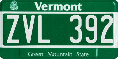 VT license plate ZVL392
