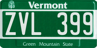 VT license plate ZVL399
