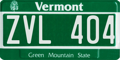 VT license plate ZVL404