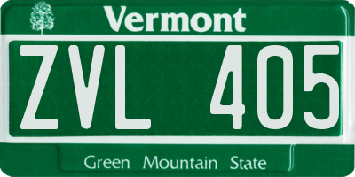 VT license plate ZVL405