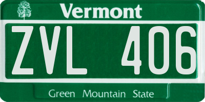VT license plate ZVL406