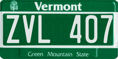 VT license plate ZVL407