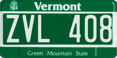 VT license plate ZVL408
