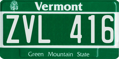 VT license plate ZVL416