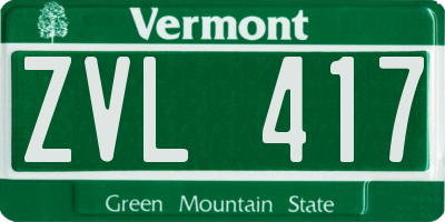 VT license plate ZVL417