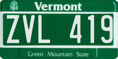 VT license plate ZVL419