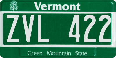 VT license plate ZVL422