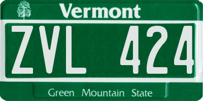 VT license plate ZVL424