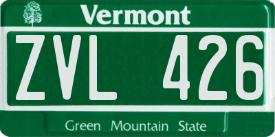VT license plate ZVL426