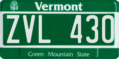 VT license plate ZVL430