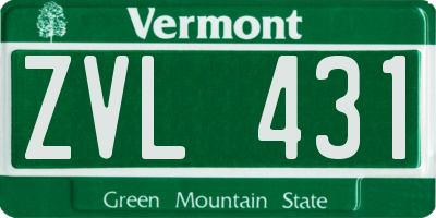 VT license plate ZVL431