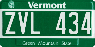 VT license plate ZVL434