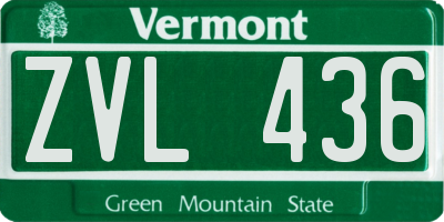 VT license plate ZVL436