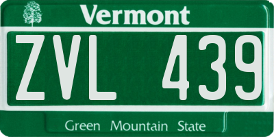 VT license plate ZVL439