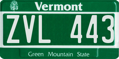 VT license plate ZVL443